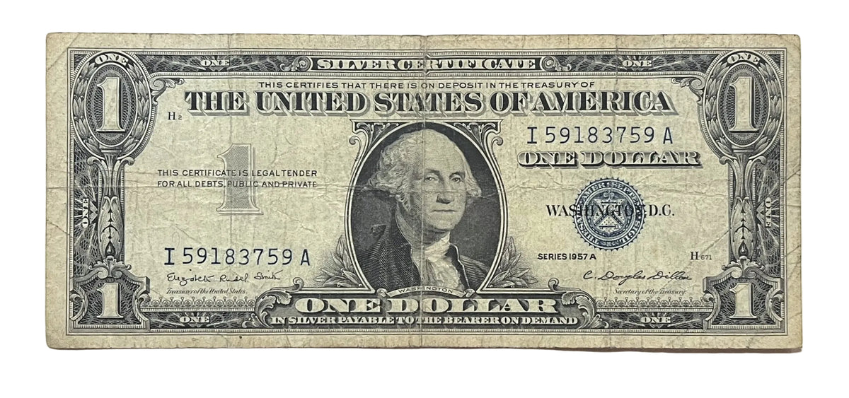 1957A Fancy Bookend Pattern Serial Number 1 Dollar Silver Certificate - 59183759 - 1957 A One Dollar Fancy Serial Banknote - Fr#1620