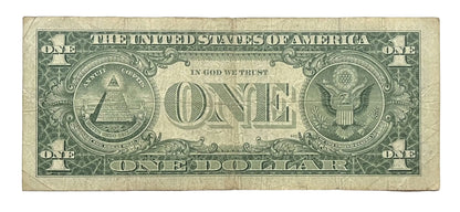 1957A Fancy Bookend Pattern Serial Number 1 Dollar Silver Certificate - 59183759 - 1957 A One Dollar Fancy Serial Banknote - Fr#1620