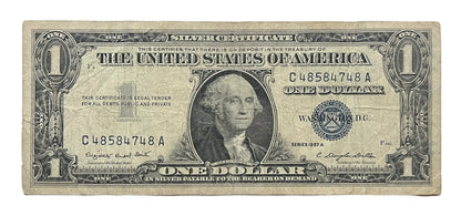 1957A Fancy Bookend Pattern Serial Number 1 Dollar Silver Certificate - 48584748 - 1957 A One Dollar Fancy Serial Banknote - Fr#1620