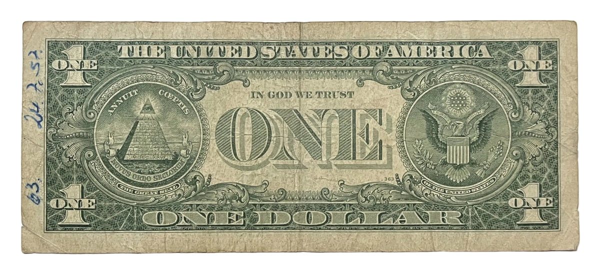 1957A Fancy Bookend Pattern Serial Number 1 Dollar Silver Certificate - 48584748 - 1957 A One Dollar Fancy Serial Banknote - Fr#1620