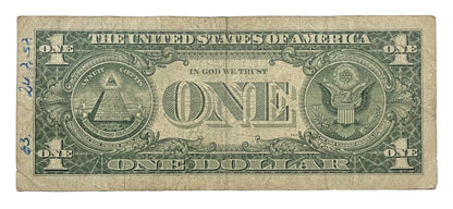 1957A Fancy Bookend Pattern Serial Number 1 Dollar Silver Certificate - 48584748 - 1957 A One Dollar Fancy Serial Banknote - Fr#1620