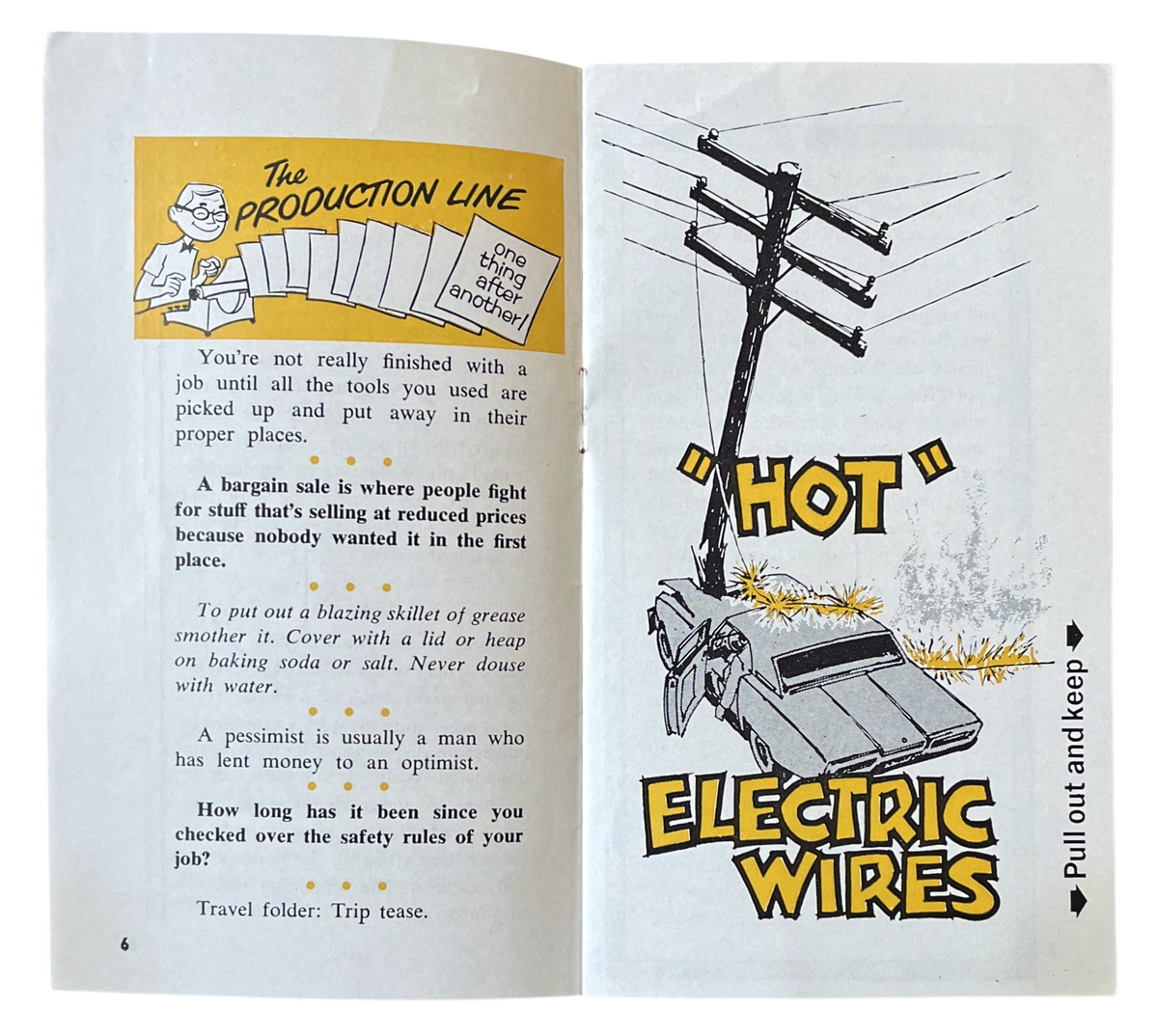 October 1970 Safe Worker National Safety Council Pamphlet - Illustrated by Sid Hix - Pre-OSHA 1970 Workers Safety Publication Booklet