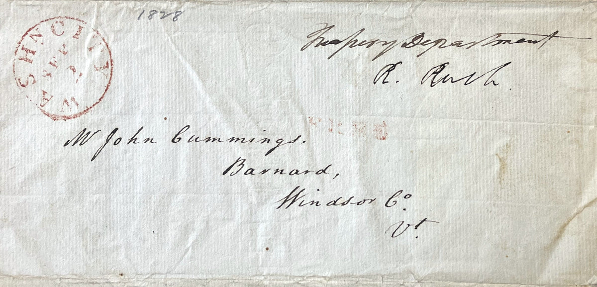 RARE Set of Two 1828 Richard Rush Signed Letters Revolutionary Claims Pension Documents - 1828 Treasury Department Printed Letter Signed Set