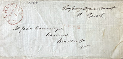 RARE Set of Two 1828 Richard Rush Signed Letters Revolutionary Claims Pension Documents - 1828 Treasury Department Printed Letter Signed Set