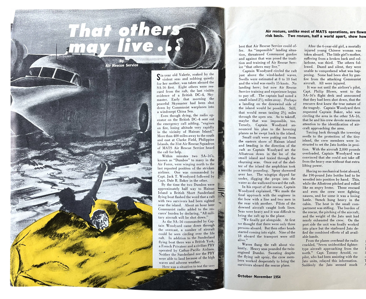 Oct-Nov 1954 Military Air Transport Service MATS Flyer Magazine - Air Rescue Service Publication - 1954 Cold War Military Aviation Magazine