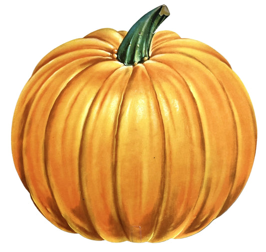 Vintage Dennison Large Autumn Pumpkin Die Cut Decoration - 13.5" x 14" - 1960s Dennison Fall Pumpkin Paper Decor&nbsp;