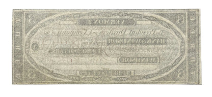 1838 Bank of Windsor 3 Dollar Vermont Obsolete Note - Faded Ink, Dated Unissued Remainder - 1838 Windsor VT Three Dollar Obsolete Banknote