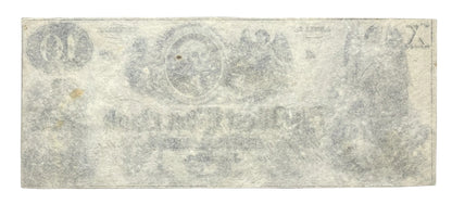 RARE 1850s West River Bank 10 Dollar Obsolete Note - Jamaica Vermont Obsolete - Unissued Remainder - 1800s Jamaica Ten Dollars Banknote