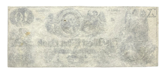 RARE 1850s West River Bank 10 Dollar Obsolete Note - Jamaica Vermont Obsolete - Unissued Remainder - 1800s Jamaica Ten Dollars Banknote