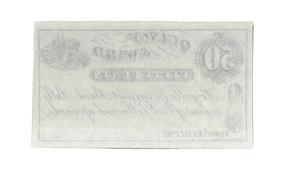 1862 Quincy & Ward Rumney NH 50 Cents Merchant Scrip - Uncirculated Remainder - Rumney New Hampshire Fifty Cent Remainder Merchant Note