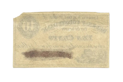 RARE 1862 Laconia NH Belknap County Bank 10 Cents Merchant Scrip - Black Cancellation Mark - New Hampshire Ten Cent Remainder Merchant Note