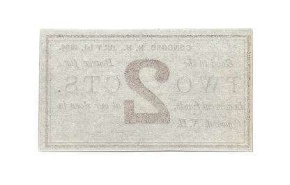 1864 Concord New Hampshire 2 Cents Merchant Scrip Note - Unissued Remainder - 1864 Morrill & Silsby Two Cent Obsolete Banknote