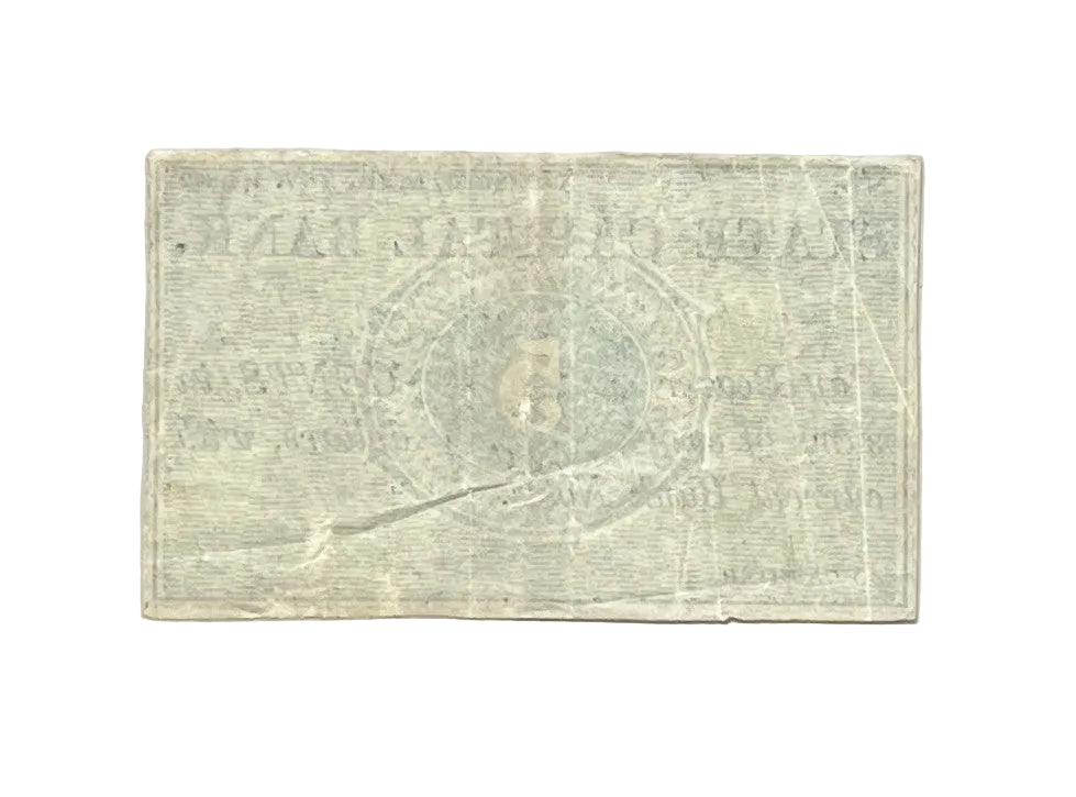 1862 State Capital Bank 5 Cents Merchant Scrip Note - Unissued Remainder - New Hampshire Obsolete - 1862 Concord NH Five Cent Banknote