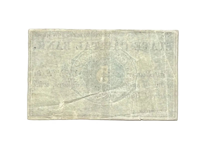 1862 State Capital Bank 5 Cents Merchant Scrip Note - Unissued Remainder - New Hampshire Obsolete - 1862 Concord NH Five Cent Banknote