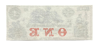 RARE 1850s Farmers & Mechanics Bank 1 Dollar Obsolete Note - Rochester, NH - UNC Remainder - 1800s Farmers and Mechanics One Dollar Banknote