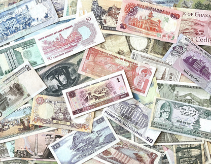World Traveler Mystery Global Paper Currency Bundles - Famous Landscapes and Landmarks Mixed Global Banknote Lots