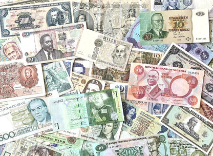 Historical Figures Mystery Global Paper Currency Bundles - World Leaders Portraits Mixed Global Banknote Lots