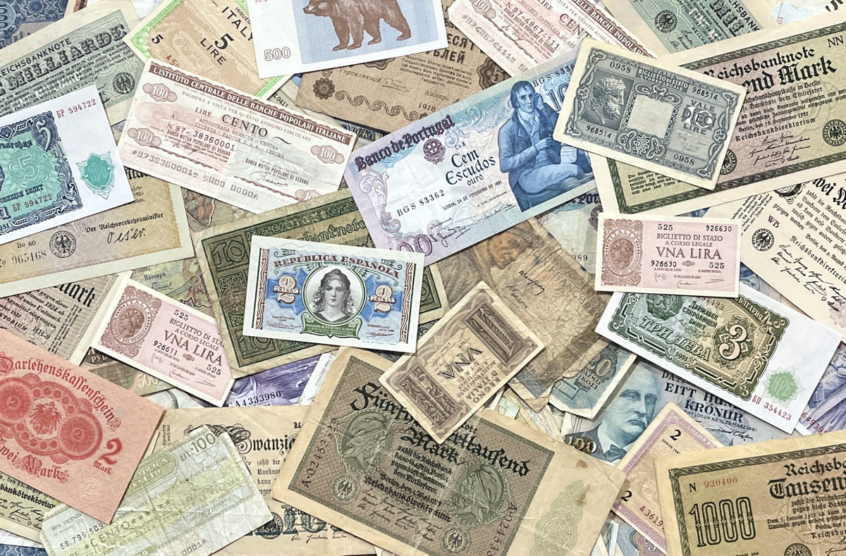 Lote de 10 billetes de emergencia Notgeld alemanes de la Primera Guerra Mundial (Pfennig y Marco) - Billetes alemanes de inflación de la posguerra - Emisiones locales y gubernamentales