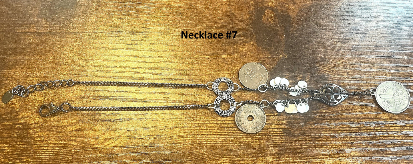 Vintage Coin Necklaces Coin Charms, Travel Charm Necklace, Choose by Necklace! Coin Charm Necklace, Heritage Charms