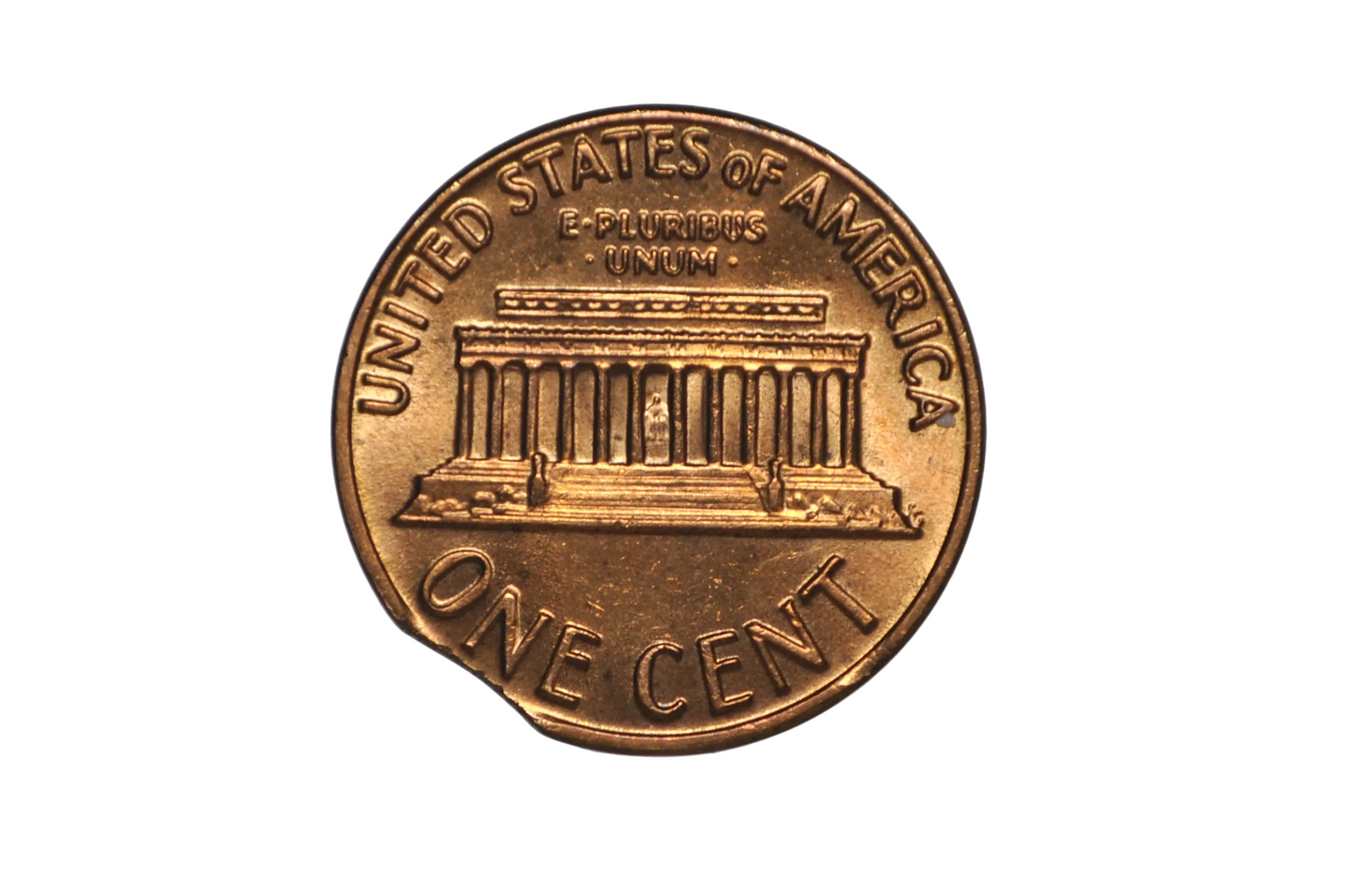 1970 Uncirculated Minor Curved Clipped Planchet Error Penny - Planchet Clip Curved Clipped Lincoln Penny 1970