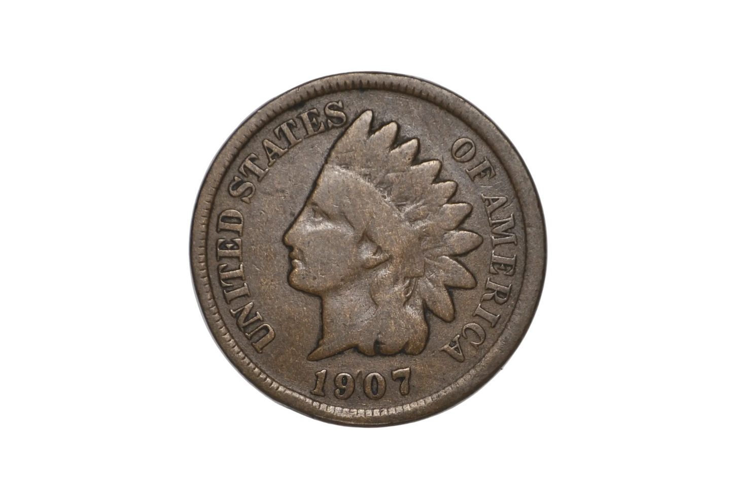1907 Indian Head Cent Penny Major Reverse Potential CUD Mint Error Coin - 1907 Indian Head 1c Coin Potential CUD Error