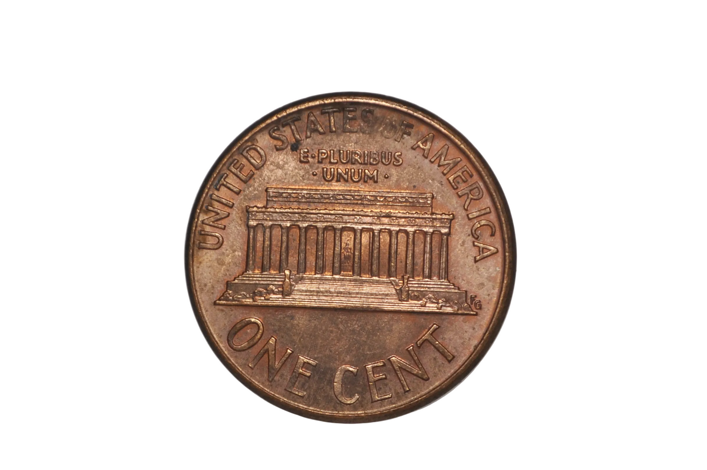 1990 Lincoln Penny with Unusual Interlocking Circular Geometric Mesh Pattern - 1990 Lincoln Memorial Cent Penny with Unique Textured Honeycomb Surface Distortion