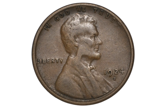 1924 Lincoln Penny Distorted Neck Minting Error - Lincoln Wheat Penny Unique Error Deformed Neck