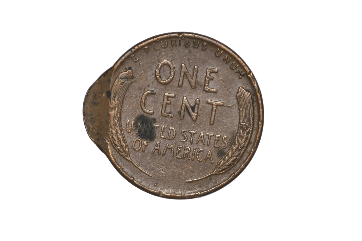 1953 Lincoln Wheat Cent Major Mint Error Foldover Rim / Out-of-Collar Strike - 1953 Wheat Penny Major Error Smushed/Elongated Folded Rim, Missing "L"