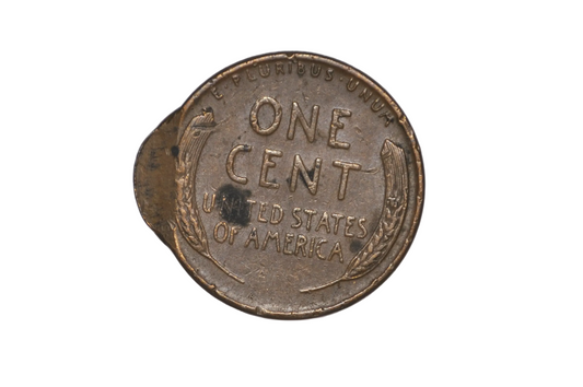 1953 Lincoln Wheat Cent Major Mint Error Foldover Rim / Out-of-Collar Strike - 1953 Wheat Penny Major Error Smushed/Elongated Folded Rim, Missing "L"
