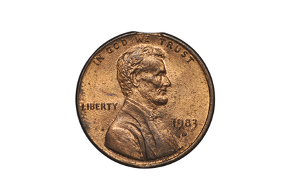 1985-D Minor Curved Clipped Planchet Error Penny - Planchet Clip Curved Clipped Lincoln Penny 1985-D