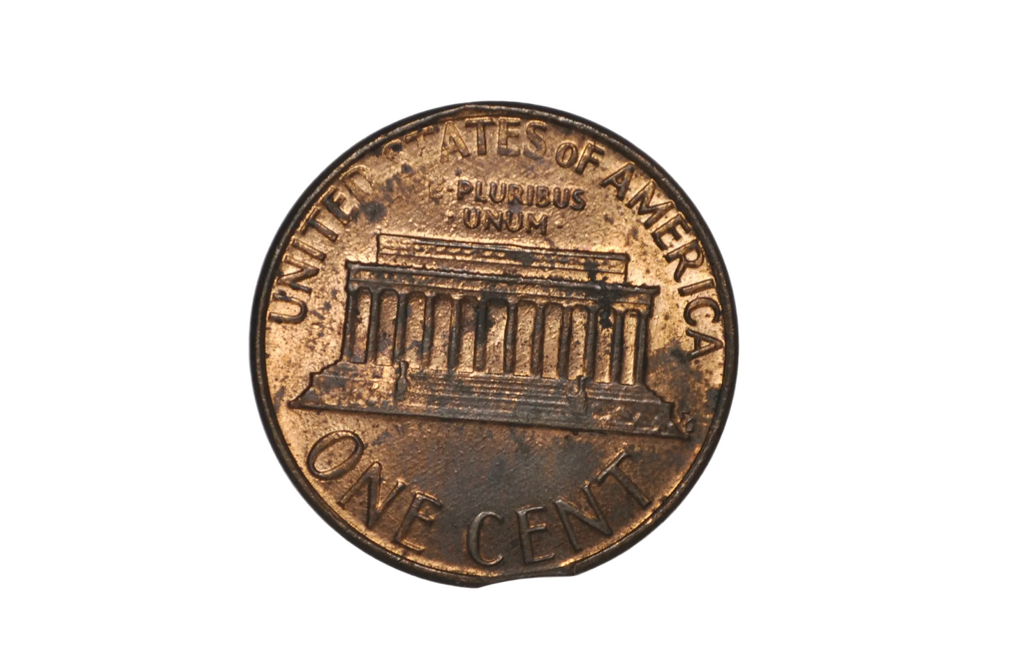1985-D Minor Curved Clipped Planchet Error Penny - Planchet Clip Curved Clipped Lincoln Penny 1985-D