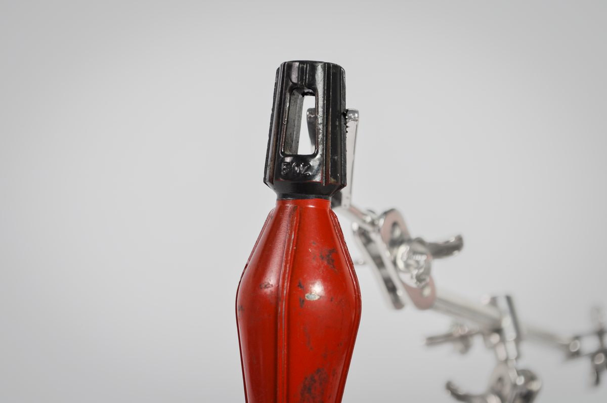 Vintage Stanley No. 170 Orange-Painted Plumb Bob - Metal Model with Pointed Steel Tip