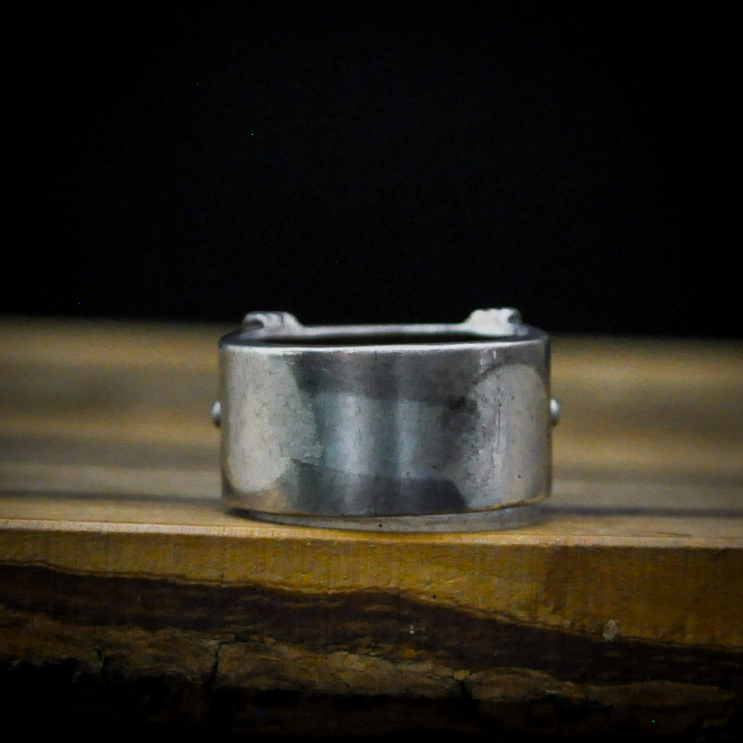BA 925 Sterling Silver Wide Band Ring, Size 8.5 - Vintage Artisan Sterling Silver Beaded Statement Ring, Sz 8.5