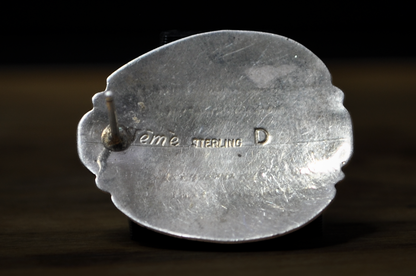 Signed "JEME D" Vintage Zuni Sterling Silver Multi-Stone Channel Inlay Earrings - Authentic Zuni Jeme Sterling D Inlaid Turquoise Earrings