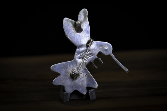 Vintage Mexican Hummingbird Brooch Abalone & Mother of Pearl Inlay - Iridescent Abalone Hummingbird Brooch Vintage Mexican Classic