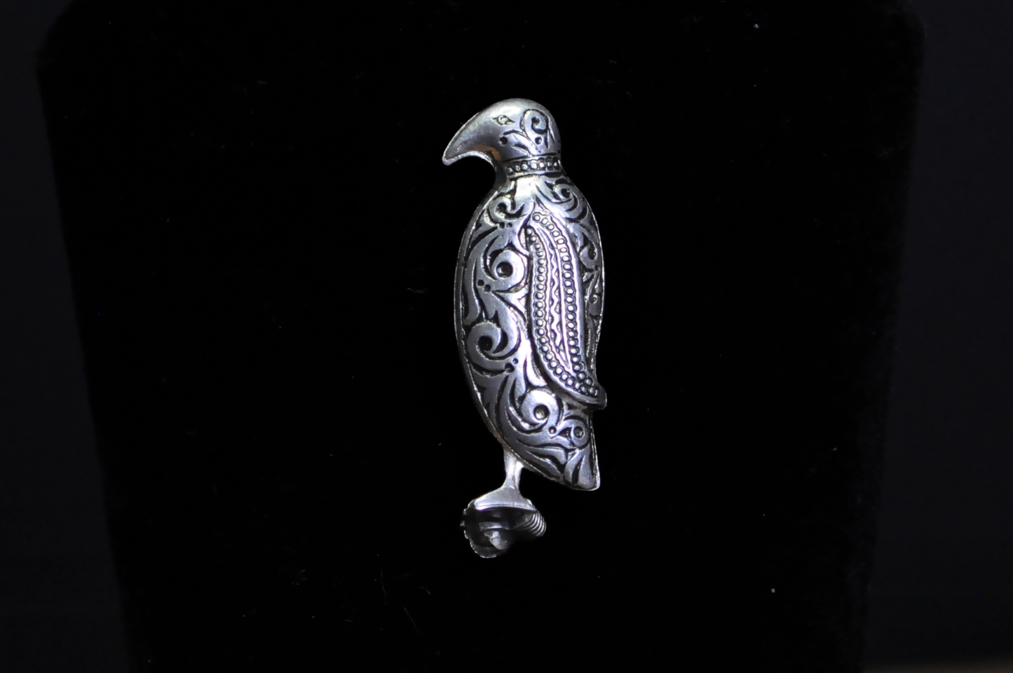 Vintage Sterling Silver Heraldic Eagle Brooch Filigree Tribal Scroll Design - Spain Bird Pin 925 Sterling Silver Openwork Figural Jewelry
