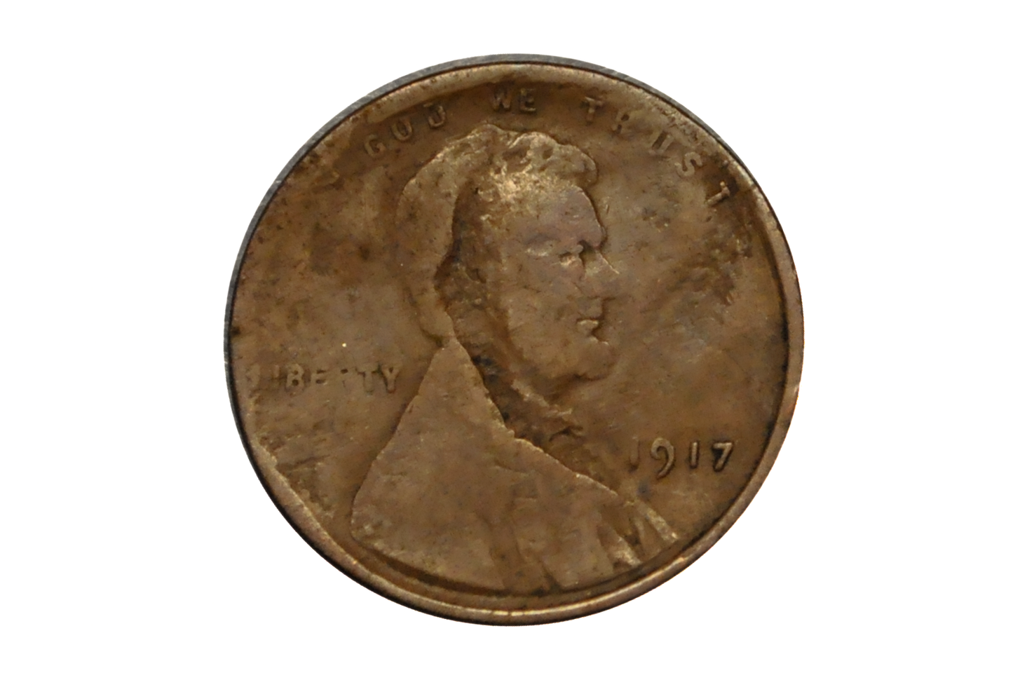 1917 Lincoln Penny Weak Grease Strike Error - Unique Error Lincoln Penny Low Pressure Strike
