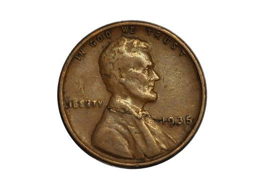 1936 Lincoln Penny Die Crack Error On Neck - Lincoln Penny 1936 Die Crack Error On Neck