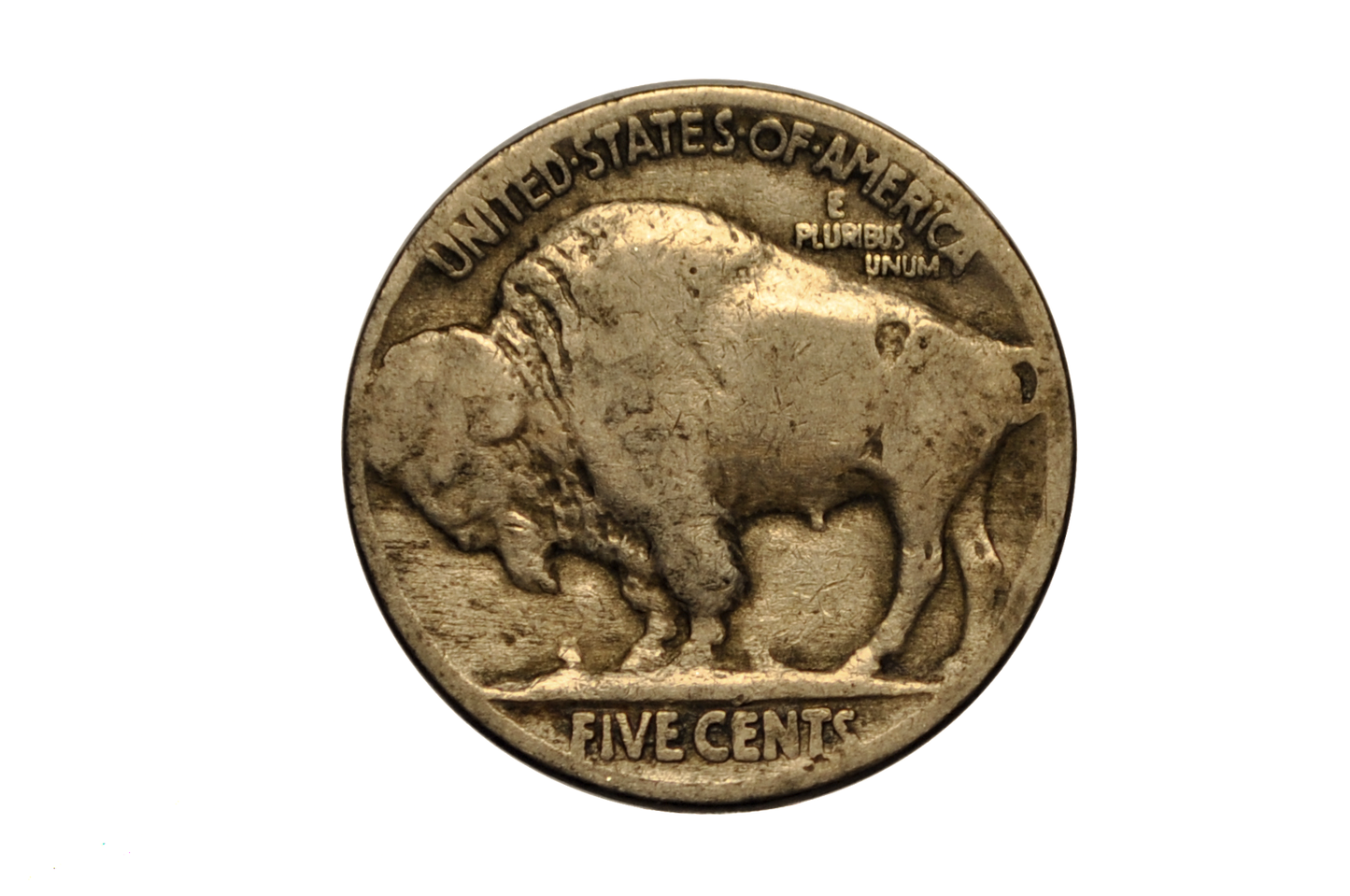 1917 Buffalo Nickel Lamination Error Coin - Buffalo Nickel Lamination Error Obverse 1917