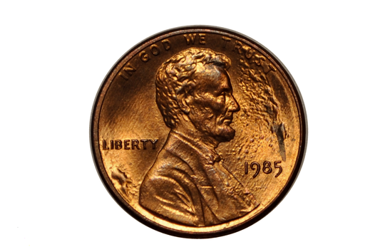 1985 Lincoln Penny Plating Blisters Error - Unique Error 1985 Penny Blister Plating Bubbling