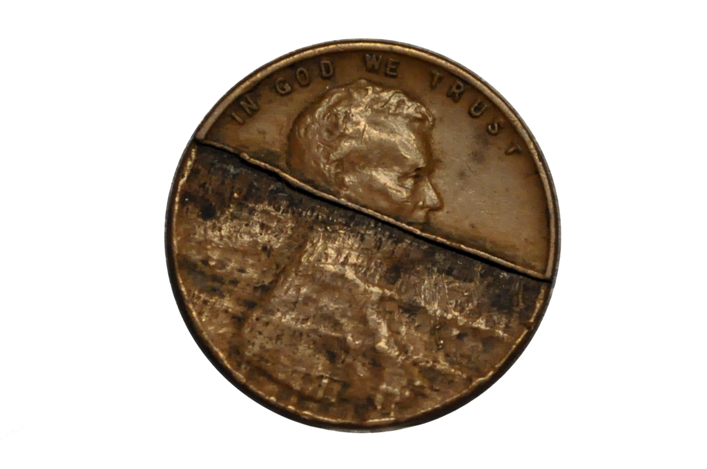 1941-D Lincoln Penny Lamination Error Obverse Only - Unique Lincoln Penny Lamination Error 1941