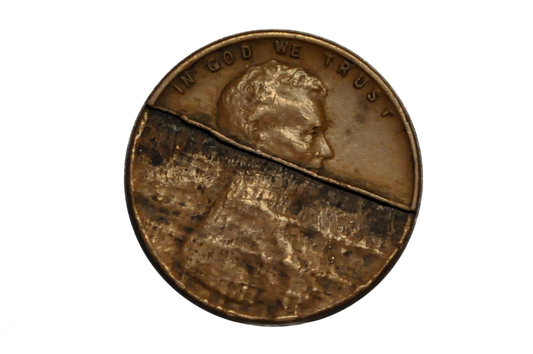 1941-D Lincoln Penny Lamination Error Obverse Only - Unique Lincoln Penny Lamination Error 1941