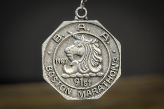 1987 Boston Marathon 91st Official Race Volunteer Medal - Volunteer Medallion 1987, 91st Boston Marathon