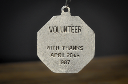 1987 Boston Marathon 91st Official Race Volunteer Medal - Volunteer Medallion 1987, 91st Boston Marathon