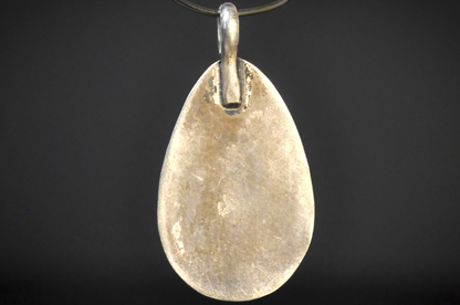 Vintage Navajo Sterling Silver Turquoise Teardrop Pendant - Native American Sterling Silver Turquoise Shadowbox Charm