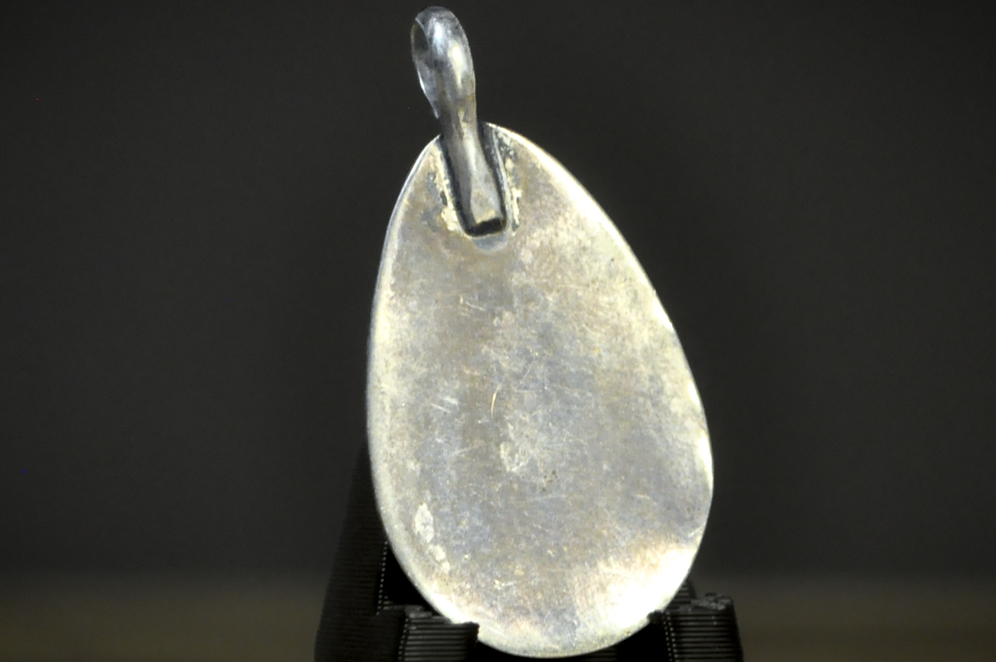 Vintage Navajo Sterling Silver Turquoise Teardrop Pendant - Native American Sterling Silver Turquoise Shadowbox Charm