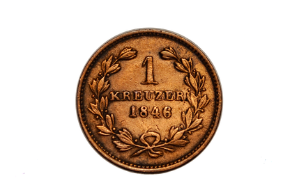 1846 German States 1 Kreuzer - VF/XF - Grand Duchy of Baden - Leopold, Grand Duke of Baden - German Coins