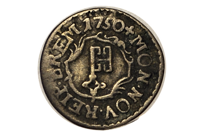PLATA RARA 1759 Estados Alemanes Hamburgo Un Chelín - Excelente Estado - Moneda Alemana Muy Antigua - Ley de .375 -