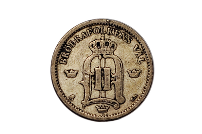 1899 Swedish 25 Ore - King Oscar II - 1.4 Million Made - Swedish Collectible Coins