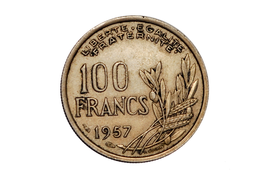 1957 French 100 Francs Coin - Rarest Date - One Hundred Franc Coin 1957 France - French Coins